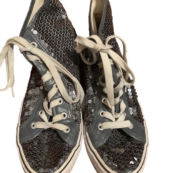 Balera women’s high top silver sequined dance sneakers size 8 - Picture 8 of 12